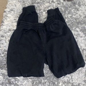 PINK Black sweatpants with cuffed bottoms